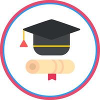 Graduation Flat Circle Icon vector