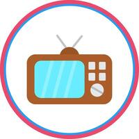 Television Flat Circle Icon vector