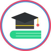 Graduation Flat Circle Icon vector