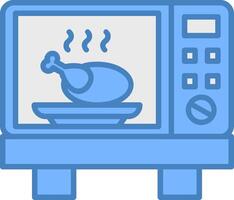 Roast Line Filled Blue Icon vector