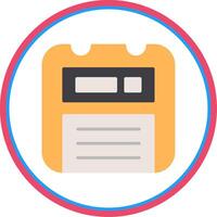 Floppy Disk Flat Circle Icon vector