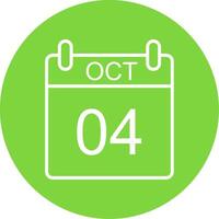 October Multi Color Circle Icon vector