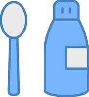 Coffee Syrup Line Filled Blue Icon vector