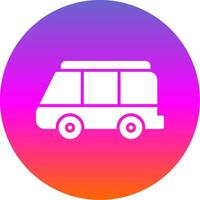 Minibus Glyph Gradient Circle Icon Design vector