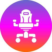 Gaming Chair Glyph Gradient Circle Icon Design vector