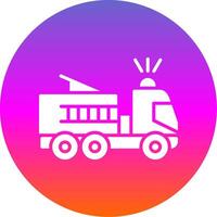 Fire Truck Glyph Gradient Circle Icon Design vector