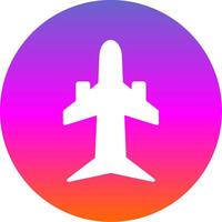 Plane Glyph Gradient Circle Icon Design vector