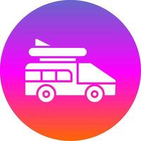 Camper Van Glyph Gradient Circle Icon Design vector