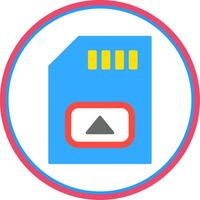 Memory Card Flat Circle Icon vector