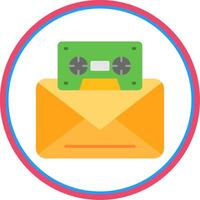 Voice Mail Flat Circle Icon vector