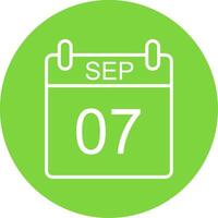 September Multi Color Circle Icon vector