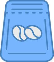 Beans Bag Line Filled Blue Icon vector