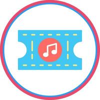 Ticket Flat Circle Icon vector