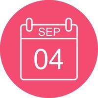 September Multi Color Circle Icon vector