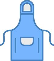 Apron Line Filled Blue Icon vector