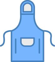 Apron Line Filled Blue Icon vector