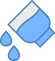 Add Water Line Filled Blue Icon vector