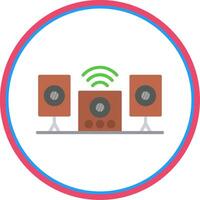 Audio System Flat Circle Icon vector