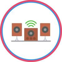 Audio System Flat Circle Icon vector