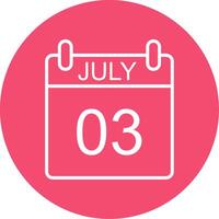 July Multi Color Circle Icon vector