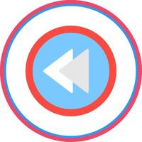 Backward Flat Circle Icon vector