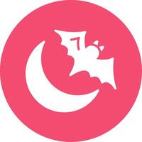 Halloween Moon Multi Color Circle Icon vector