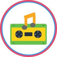 Cassette Flat Circle Icon vector