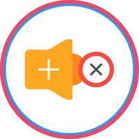 Mute Flat Circle Icon vector