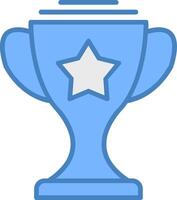 Trophy Line Filled Blue Icon vector