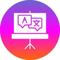 Language Glyph Gradient Circle Icon Design vector