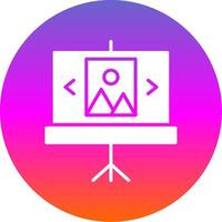 Slideshow Glyph Gradient Circle Icon Design vector