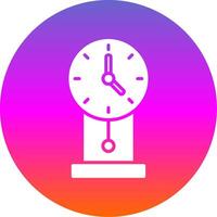 reloj glifo degradado circulo icono diseño vector