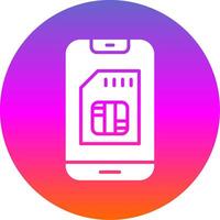 Sim Card Glyph Gradient Circle Icon Design vector
