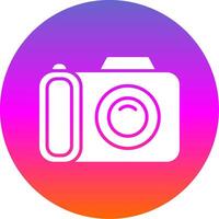 Camera Glyph Gradient Circle Icon Design vector