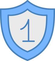 Shield Line Filled Blue Icon vector