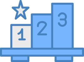 Leaderboard Line Filled Blue Icon vector