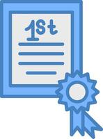 Certificate Line Filled Blue Icon vector