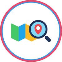 Map Flat Circle Icon vector