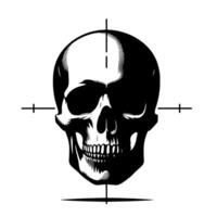 Black and White Illustration of a human skull vector