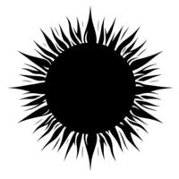 Black and White Illustration of the sun vector