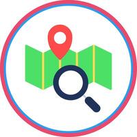 Map Flat Circle Icon vector