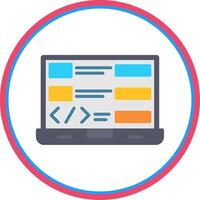 Coding Flat Circle Icon vector