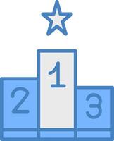 Leaderboard Line Filled Blue Icon vector