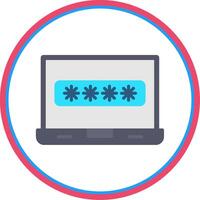 Password Flat Circle Icon vector