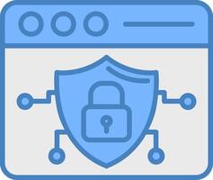 Browser Line Filled Blue Icon vector