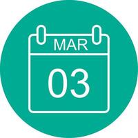 March Multi Color Circle Icon vector