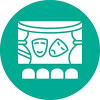 Theatre Multi Color Circle Icon vector