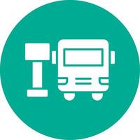 Bus Station Multi Color Circle Icon vector