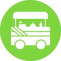 Food Cart Multi Color Circle Icon vector