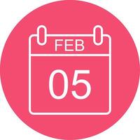 February Multi Color Circle Icon vector